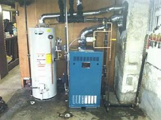 furnace and hot water tank